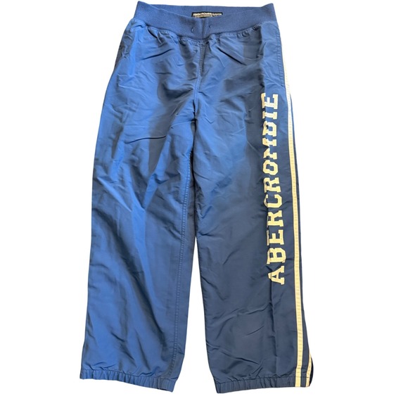 Abercrombie & Fitch Other - Abercrombie & Fitch Mens Blue Nylon Track Pants Logo Side Stripe Vintage Size M